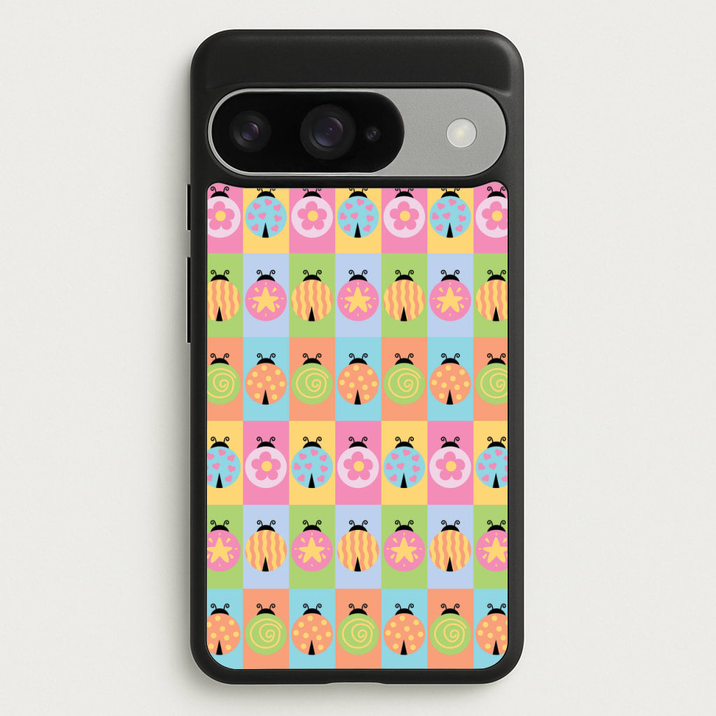 Cartoon Ladybugs Colourful Pattern Phone Case for Google Pixel 10 / 10 Pro