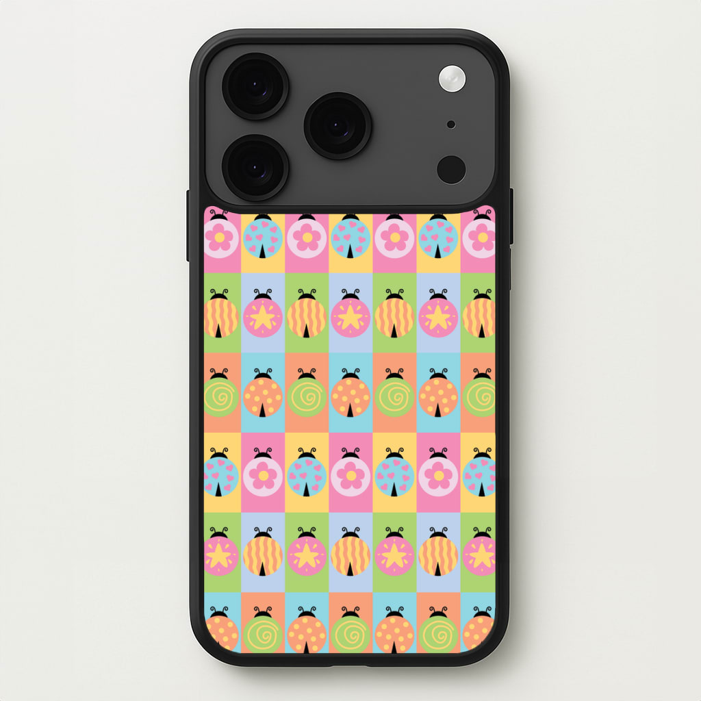 Cartoon Ladybugs Colourful Pattern Phone Case for iPhone 17 Pro Max