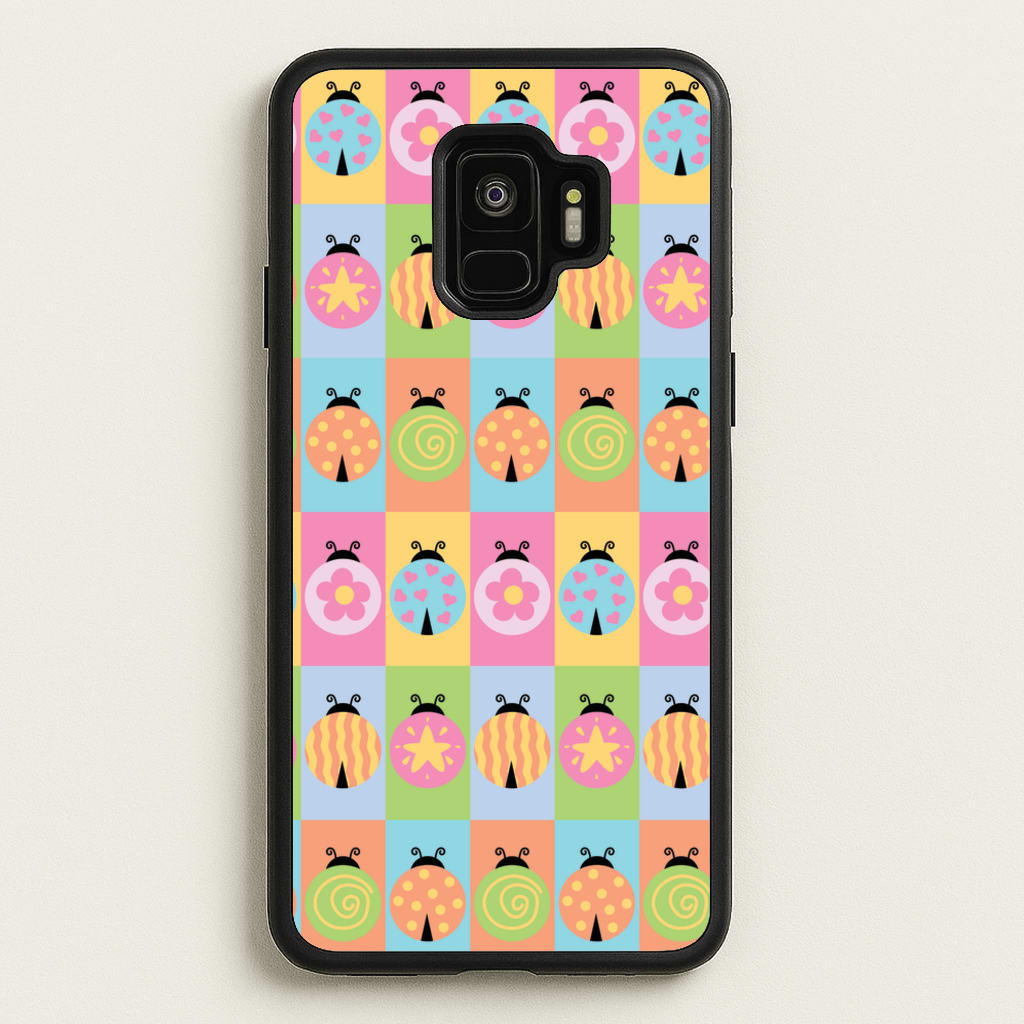 Cartoon Ladybugs Colourful Pattern - Patterns Phone Case for Galaxy S9