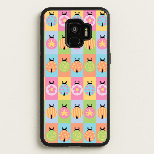 Cartoon Ladybugs Colourful Pattern - Patterns Phone Case for Galaxy S9