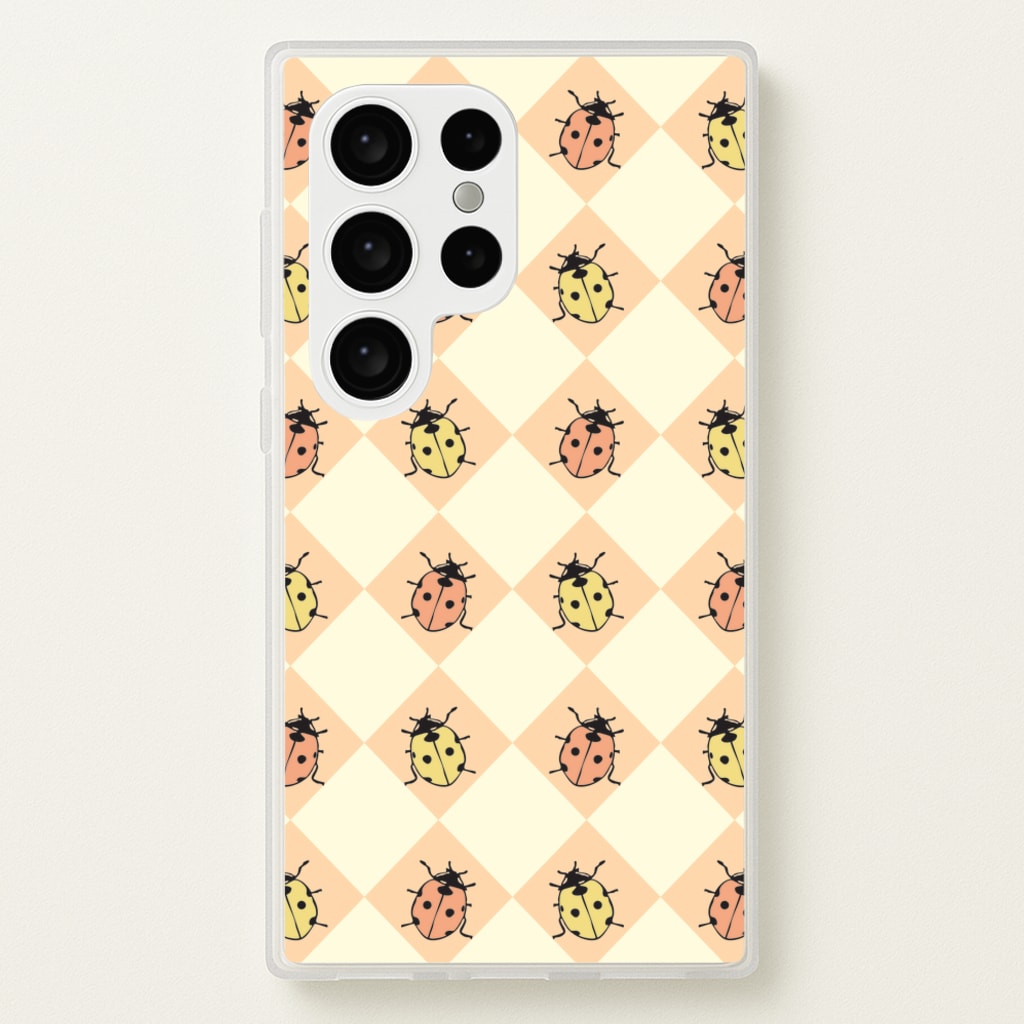 Argyle Ladybugs Pattern - Patterns Phone Case for Galaxy S24 Ultra