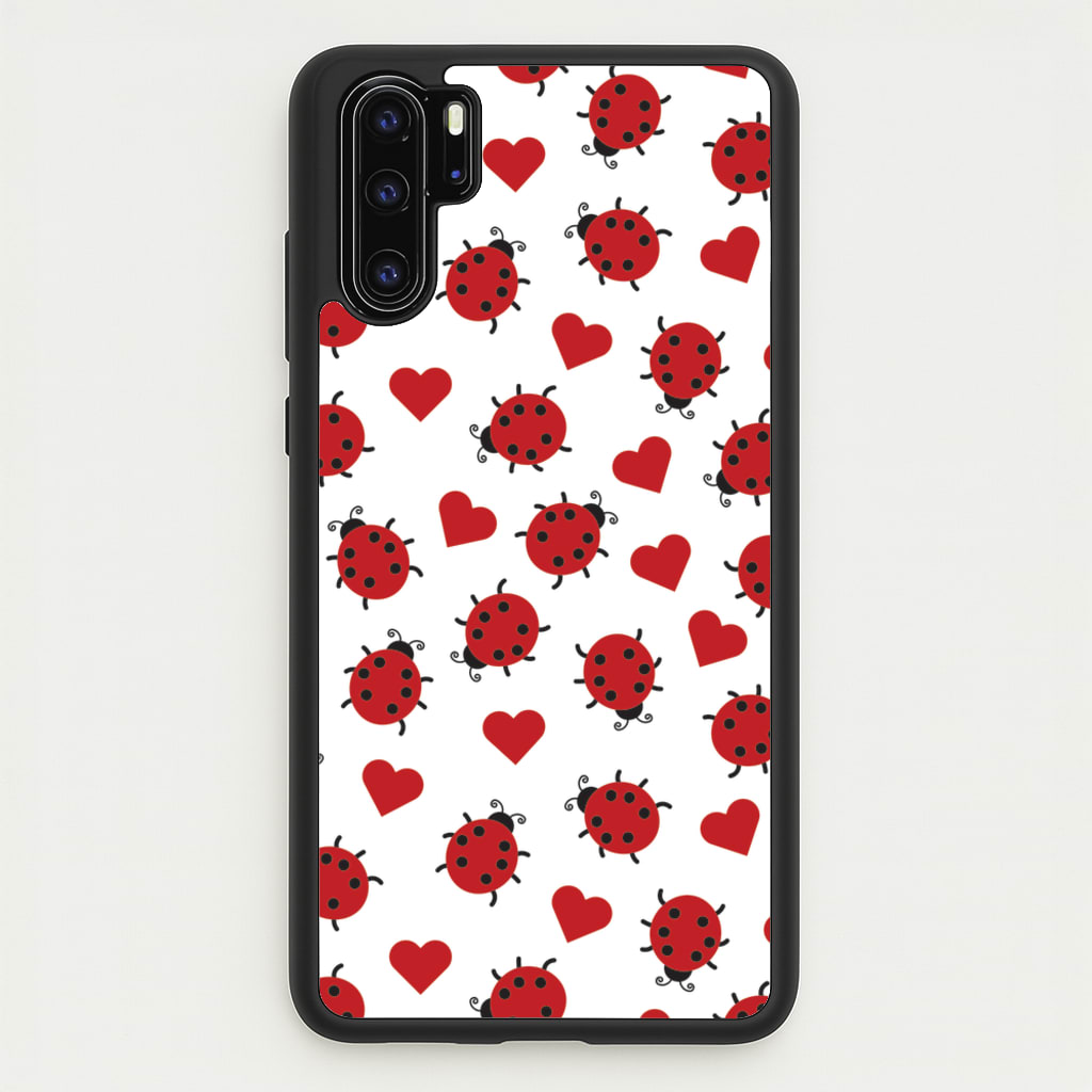 Ladybugs And Hearts Pattern - Patterns Phone Case for Huawei P30 Pro
