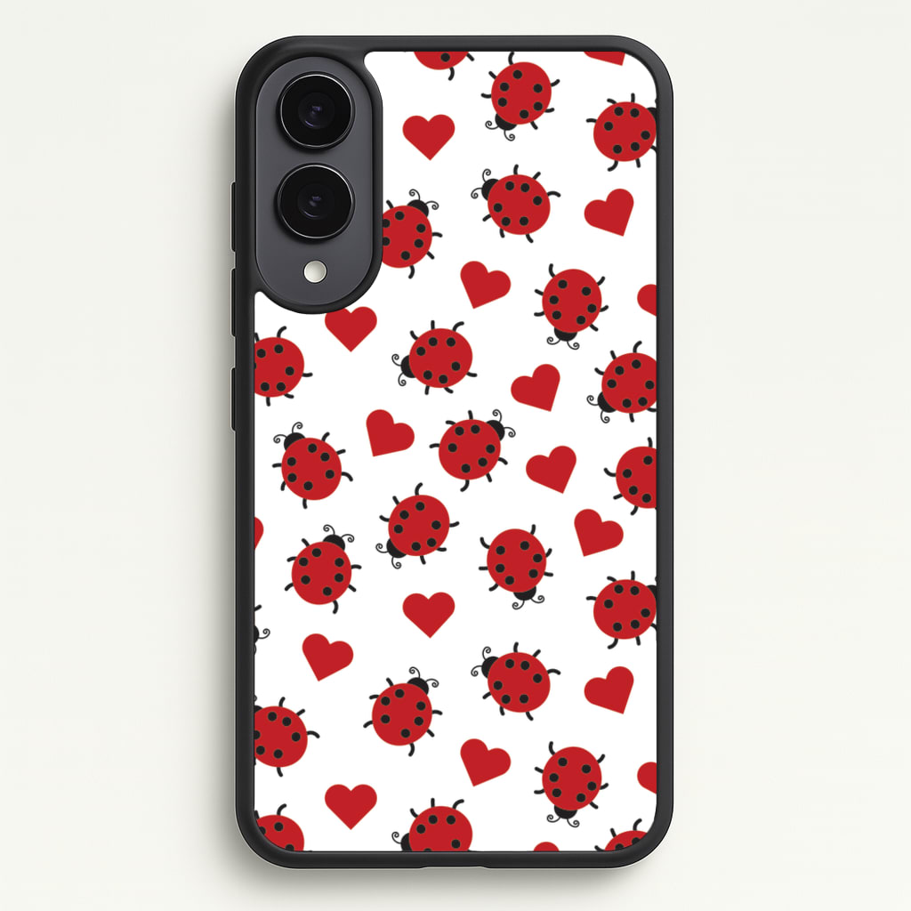 Ladybugs And Hearts Pattern - Patterns Phone Case for Galaxy S25 Edge
