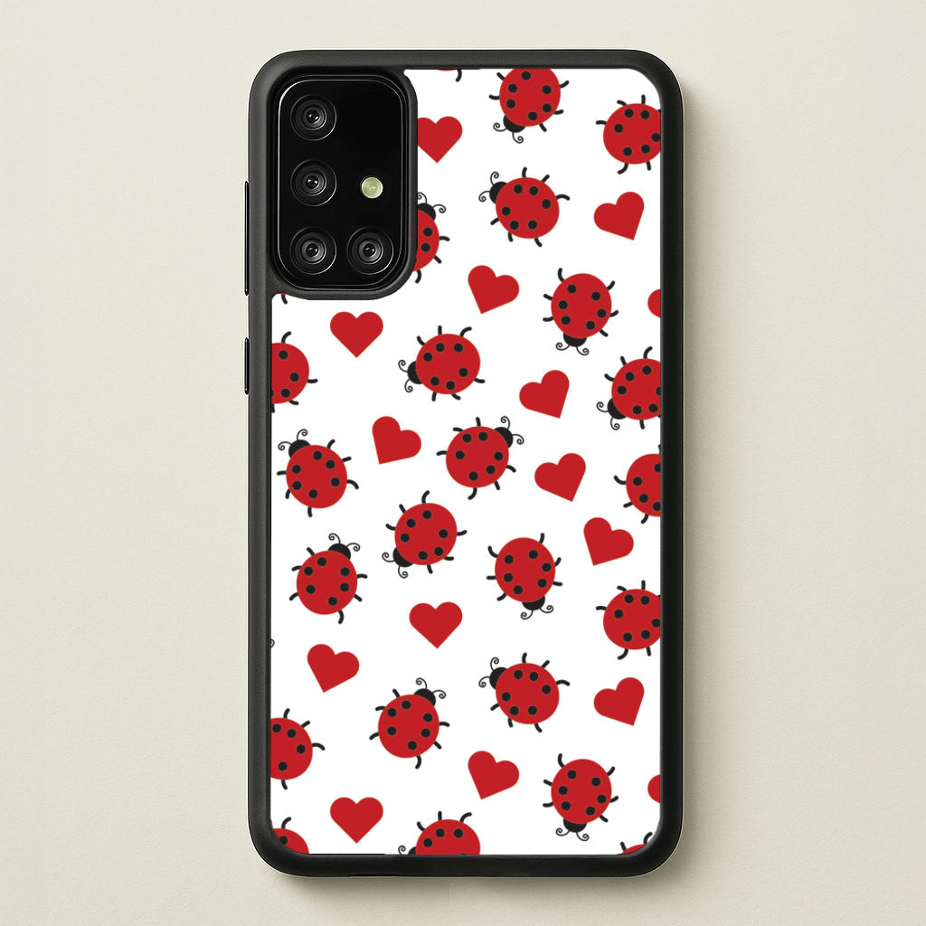 Ladybugs And Hearts Pattern - Patterns Phone Case for Galaxy A71
