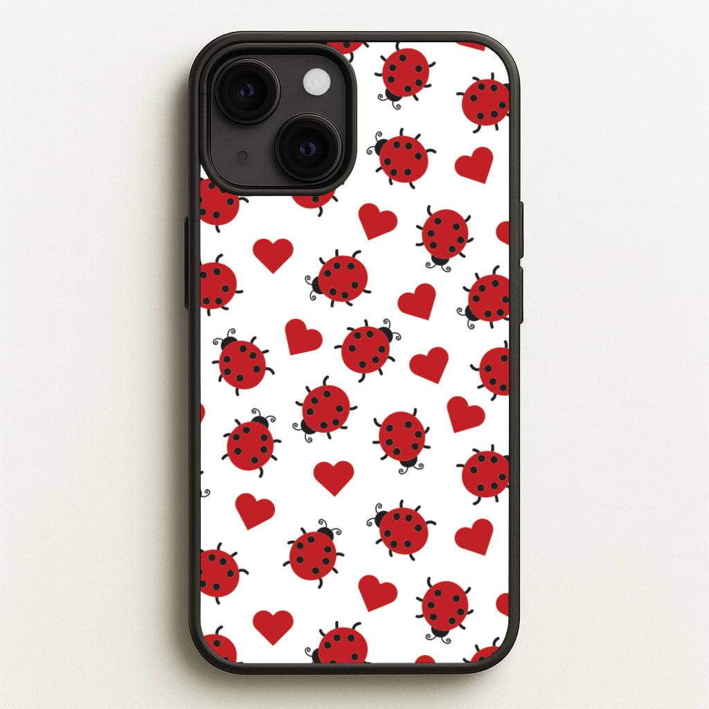 Ladybugs And Hearts Pattern - Patterns Phone Case for iPhone 13