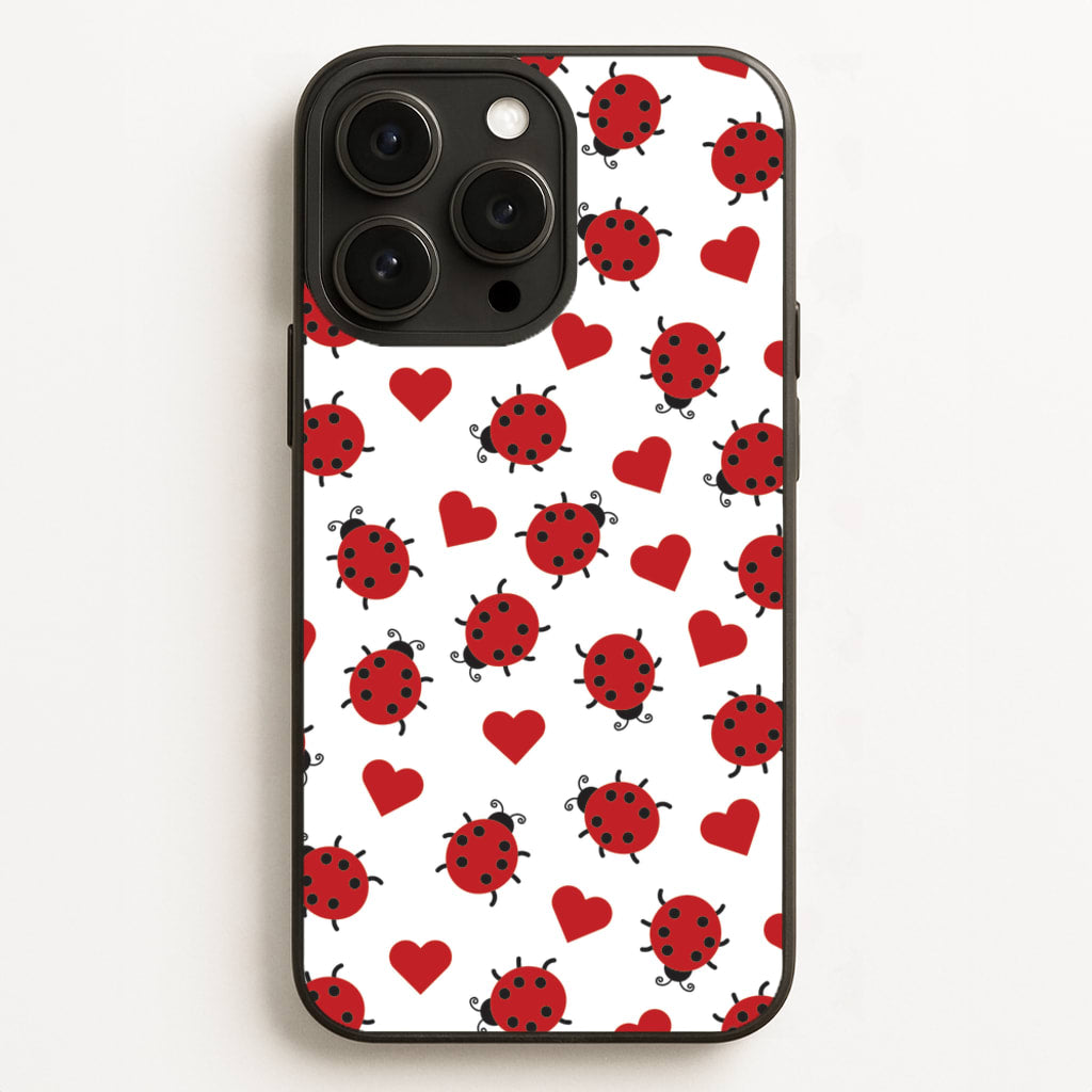 Ladybugs And Hearts Pattern - Patterns Phone Case for iPhone 12 Pro Max