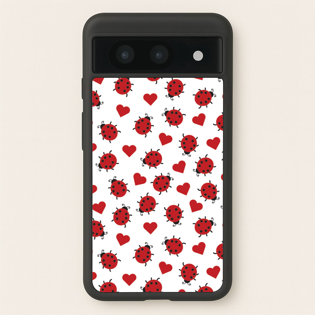 Ladybugs And Hearts Pattern - Patterns Phone Case for Google Pixel 8a