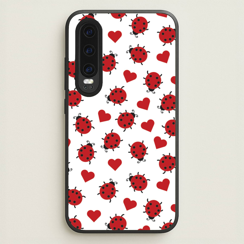 Ladybugs And Hearts Pattern - Patterns Phone Case for Huawei P30