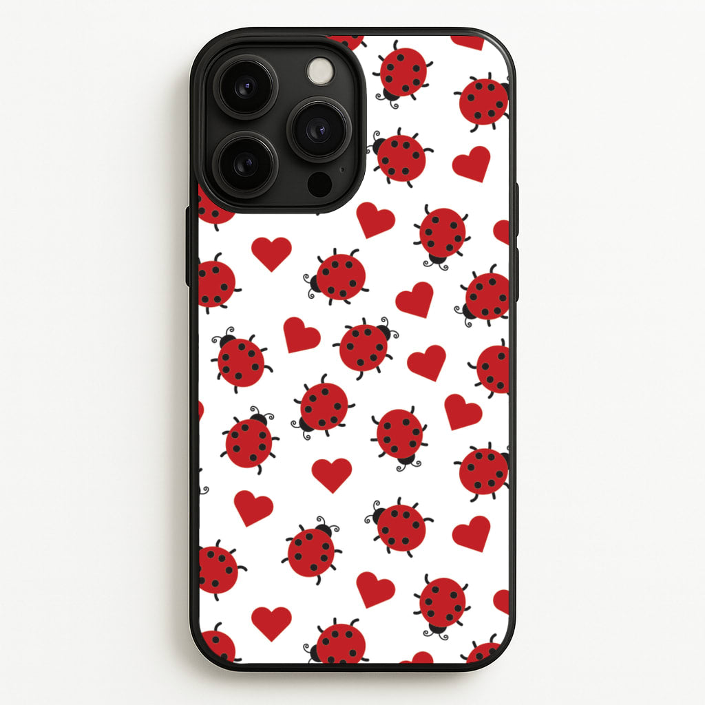 Ladybugs And Hearts Pattern - Patterns Phone Case for iPhone 13 Pro Max
