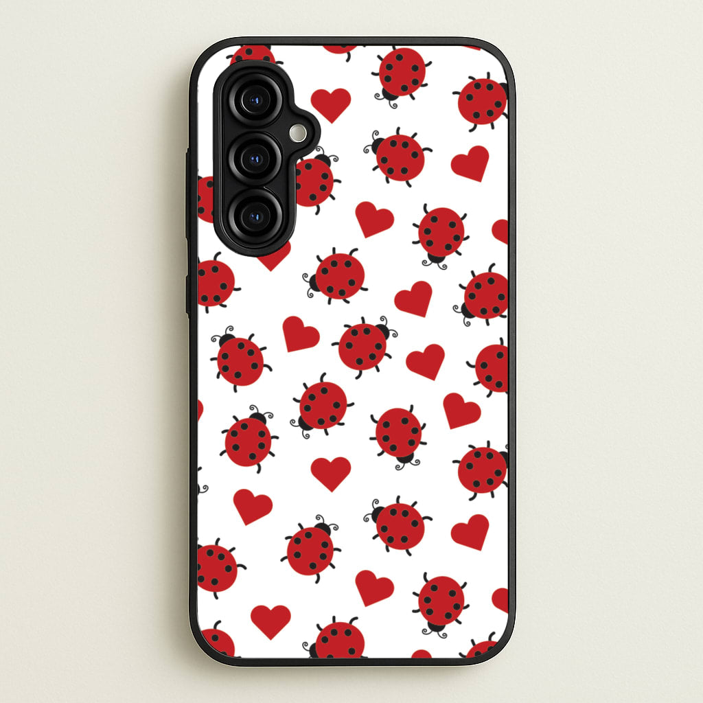Ladybugs And Hearts Pattern - Patterns Phone Case for Galaxy A54