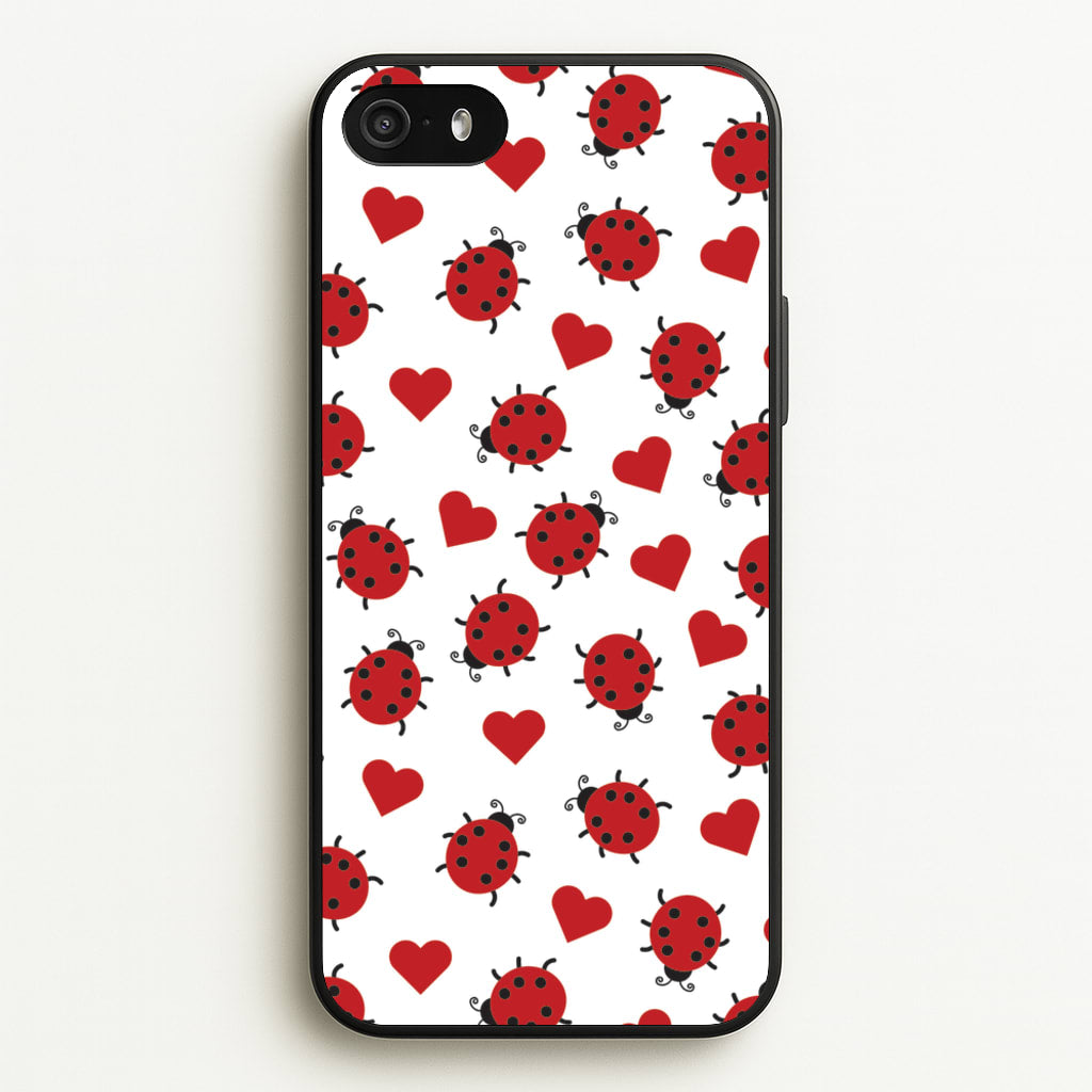 Ladybugs And Hearts Pattern - Patterns Phone Case for iPhone 5 / 5s / SE 2016