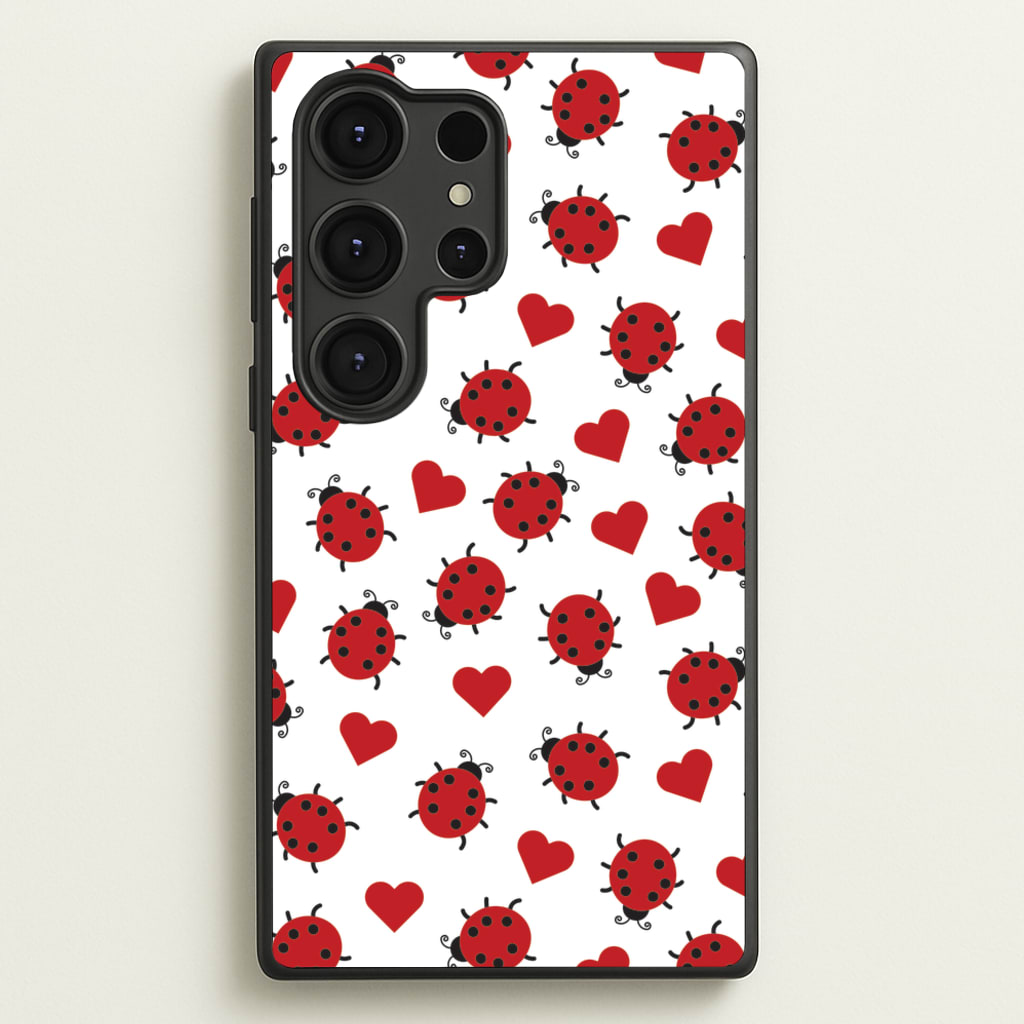 Ladybugs And Hearts Pattern - Patterns Phone Case for Galaxy S25 Ultra
