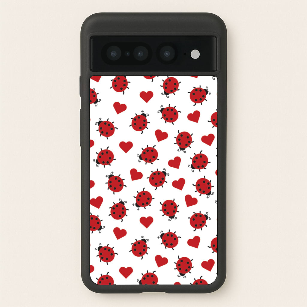 Ladybugs And Hearts Pattern - Patterns Phone Case for Google Pixel 7 Pro