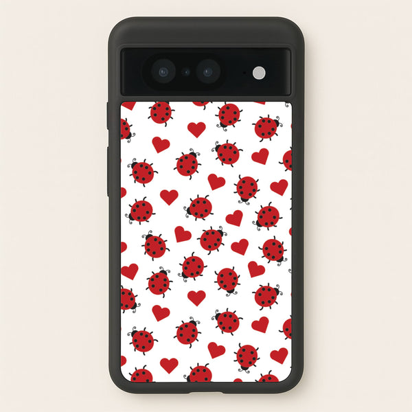 Ladybugs And Hearts Pattern - Patterns Phone Case for Google Pixel 8