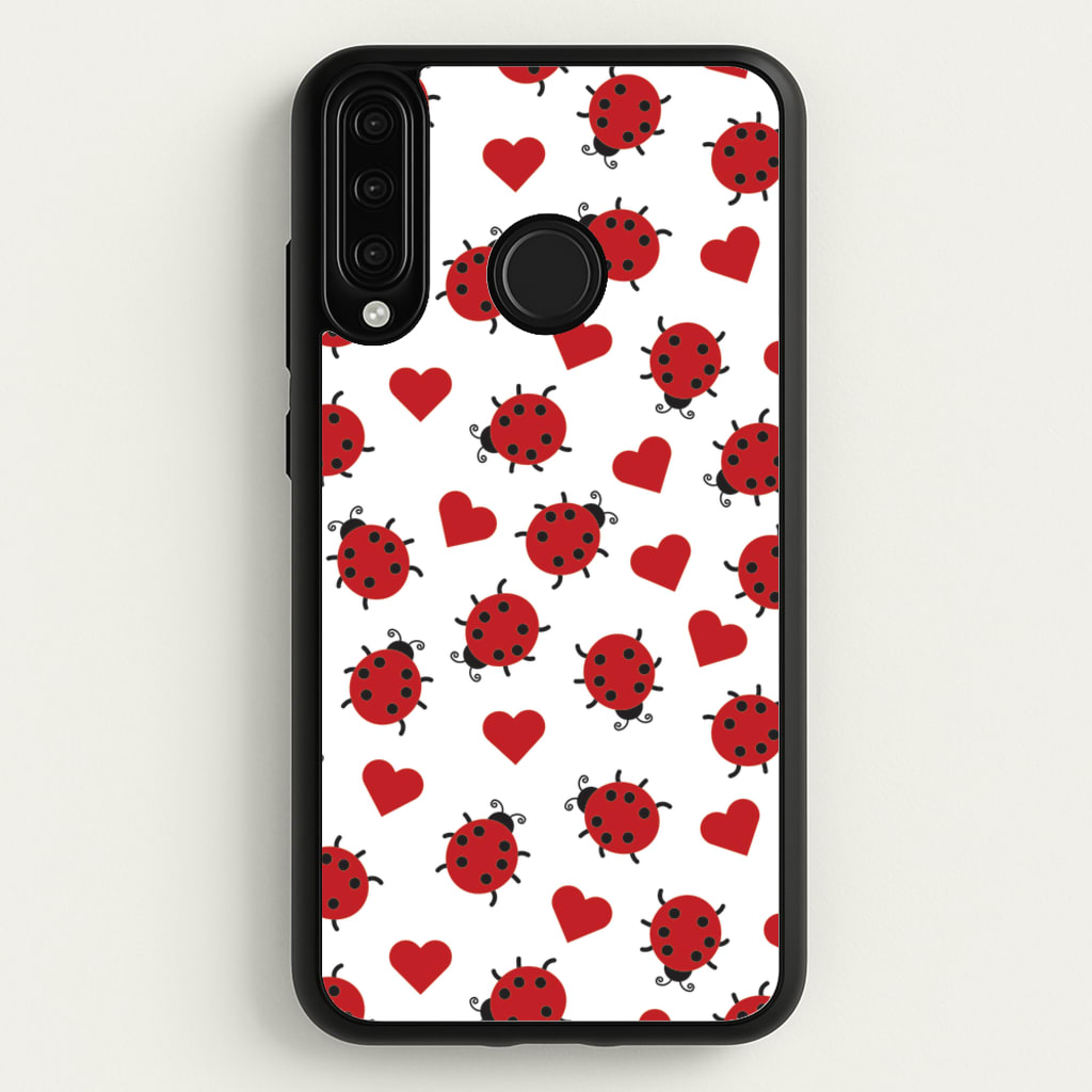 Ladybugs And Hearts Pattern - Patterns Phone Case for Huawei P30 Lite