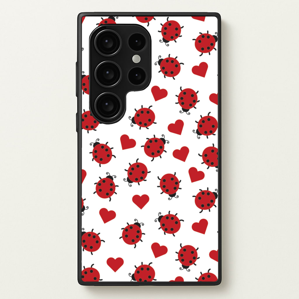 Ladybugs And Hearts Pattern - Patterns Phone Case for Galaxy S24 Ultra