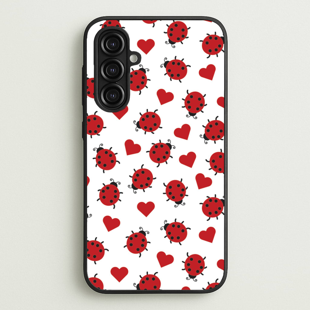 Ladybugs And Hearts Pattern - Patterns Phone Case for Galaxy A16