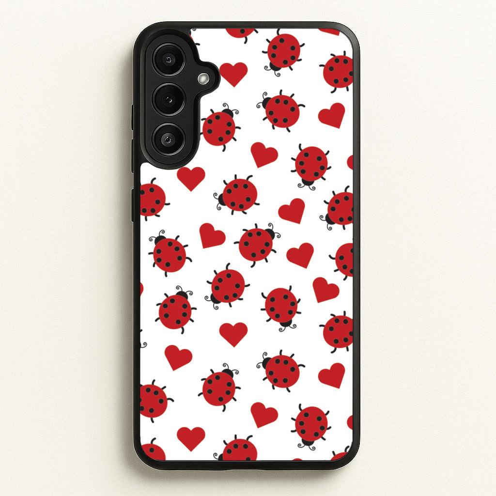 Ladybugs And Hearts Pattern - Patterns Phone Case for Galaxy A34