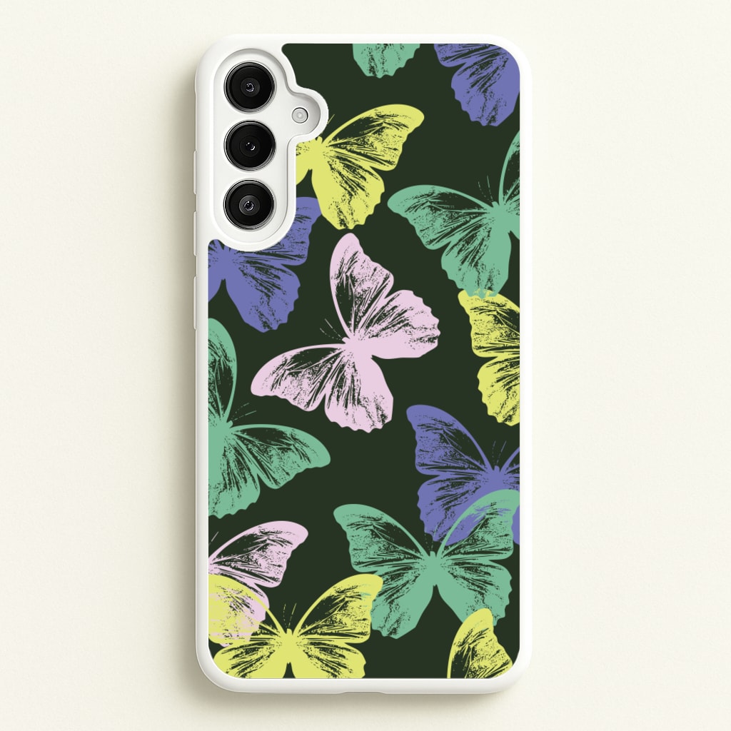 Colourful Butterfly Stamps Pattern - Patterns Phone Case for Galaxy A34