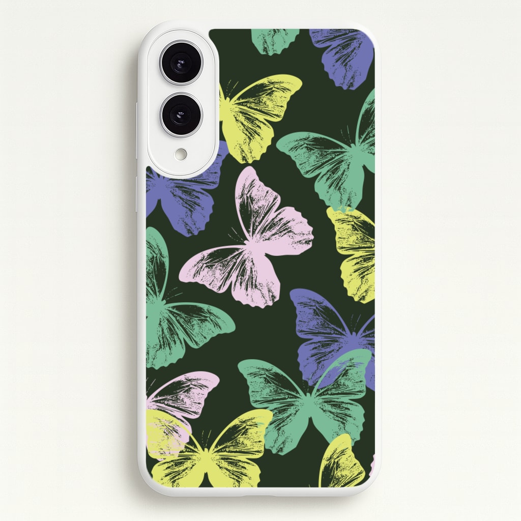 Colourful Butterfly Stamps Pattern - Patterns Phone Case for Galaxy S25 Edge