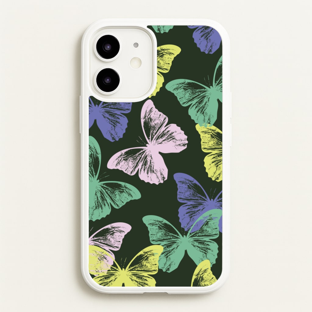 Colourful Butterfly Stamps Pattern - Patterns Phone Case for iPhone 12 Mini