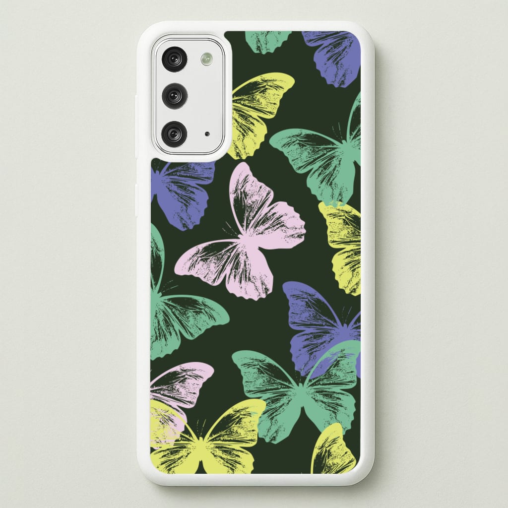 Colourful Butterfly Stamps Pattern - Patterns Phone Case for Galaxy Note 20