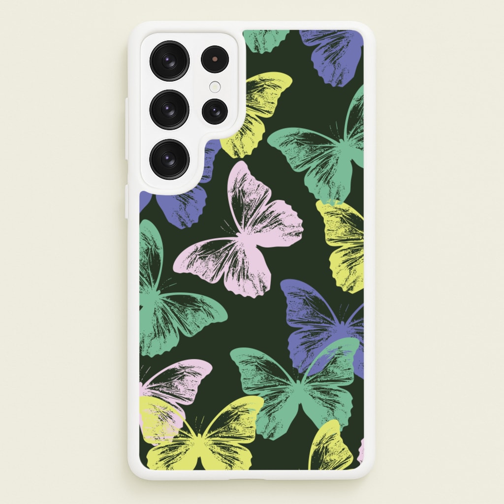Colourful Butterfly Stamps Pattern - Patterns Phone Case for Galaxy S22 Ultra