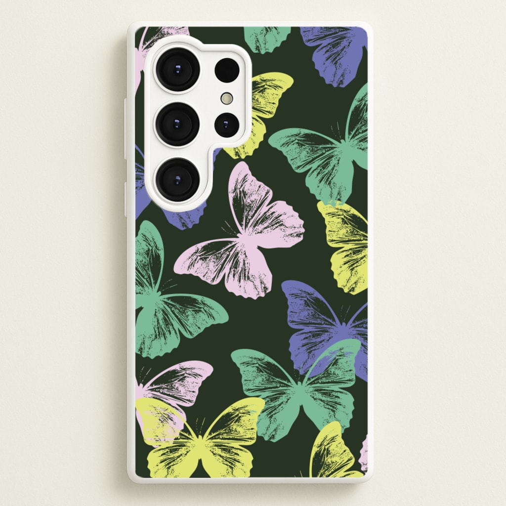 Colourful Butterfly Stamps Pattern - Patterns Phone Case for Galaxy S25 Ultra