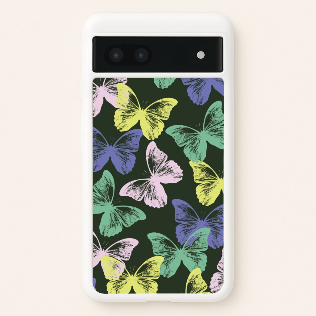 Colourful Butterfly Stamps Pattern - Patterns Phone Case for Google Pixel 7a