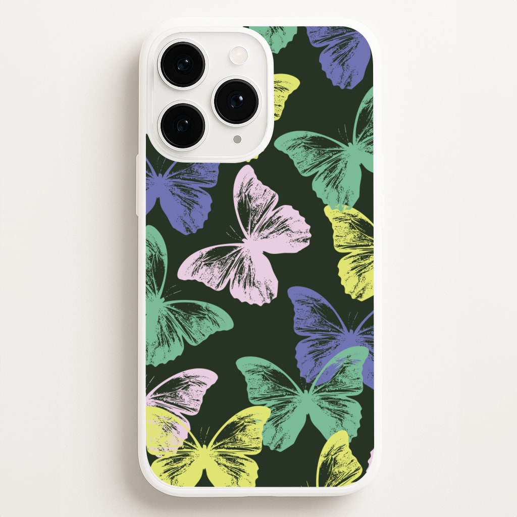Colourful Butterfly Stamps Pattern - Patterns Phone Case for iPhone 16 Pro Max