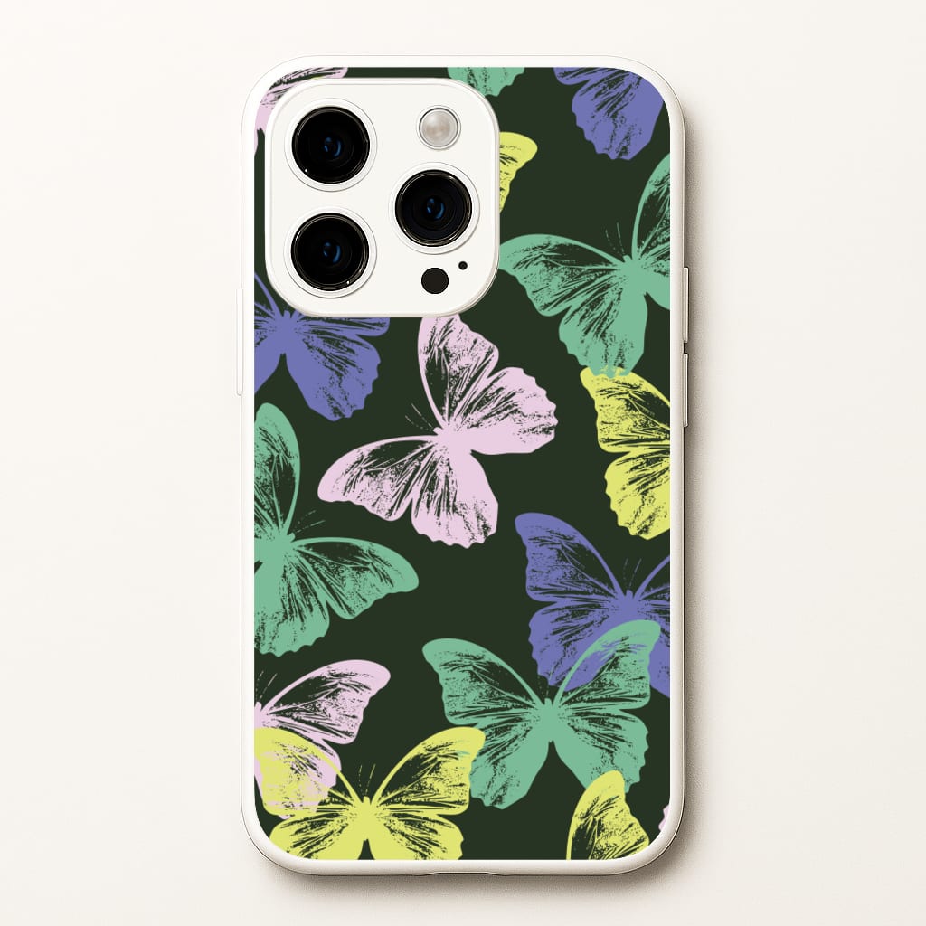 Colourful Butterfly Stamps Pattern - Patterns Phone Case for iPhone 14 Pro