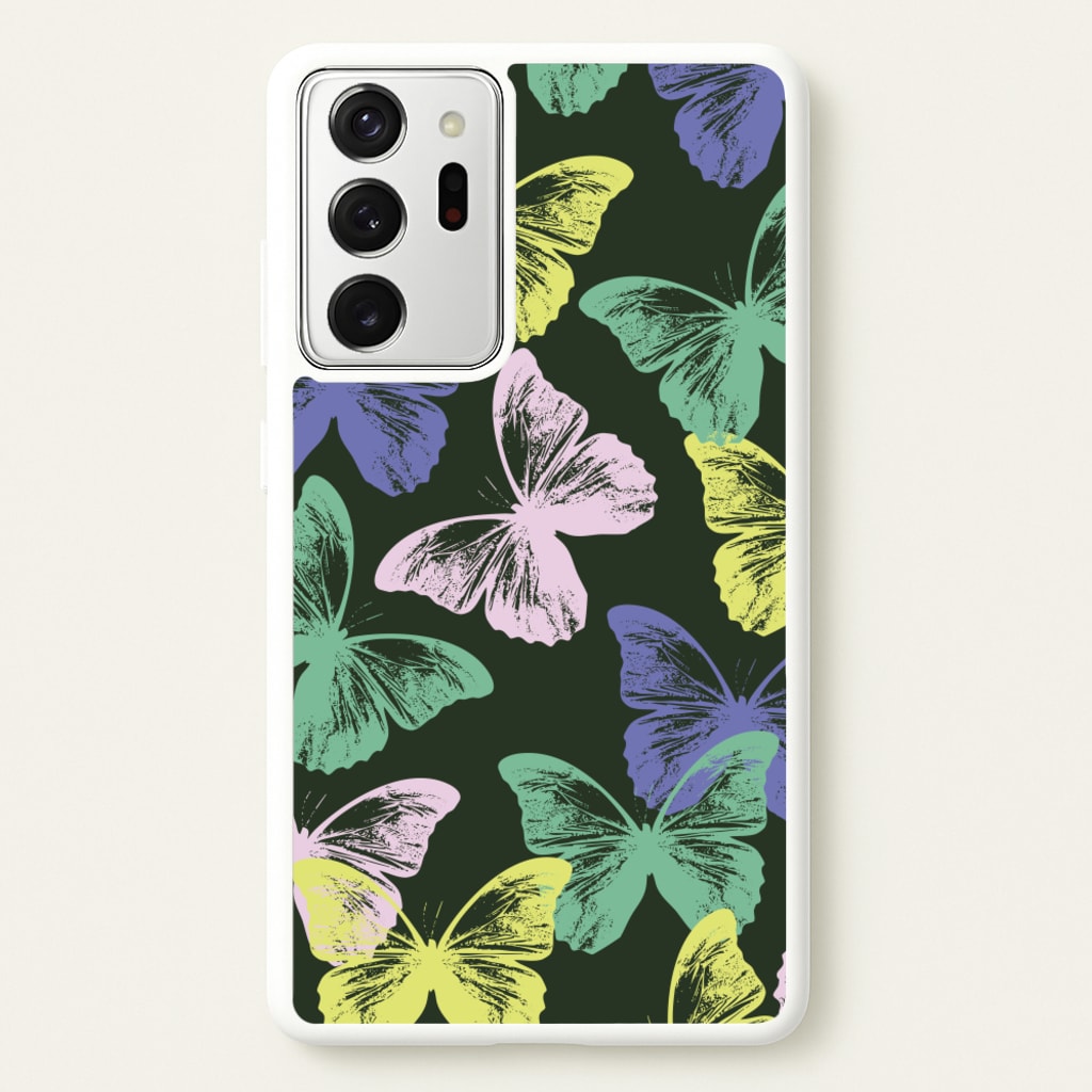 Colourful Butterfly Stamps Pattern - Patterns Phone Case for Galaxy Note 20 Ultra