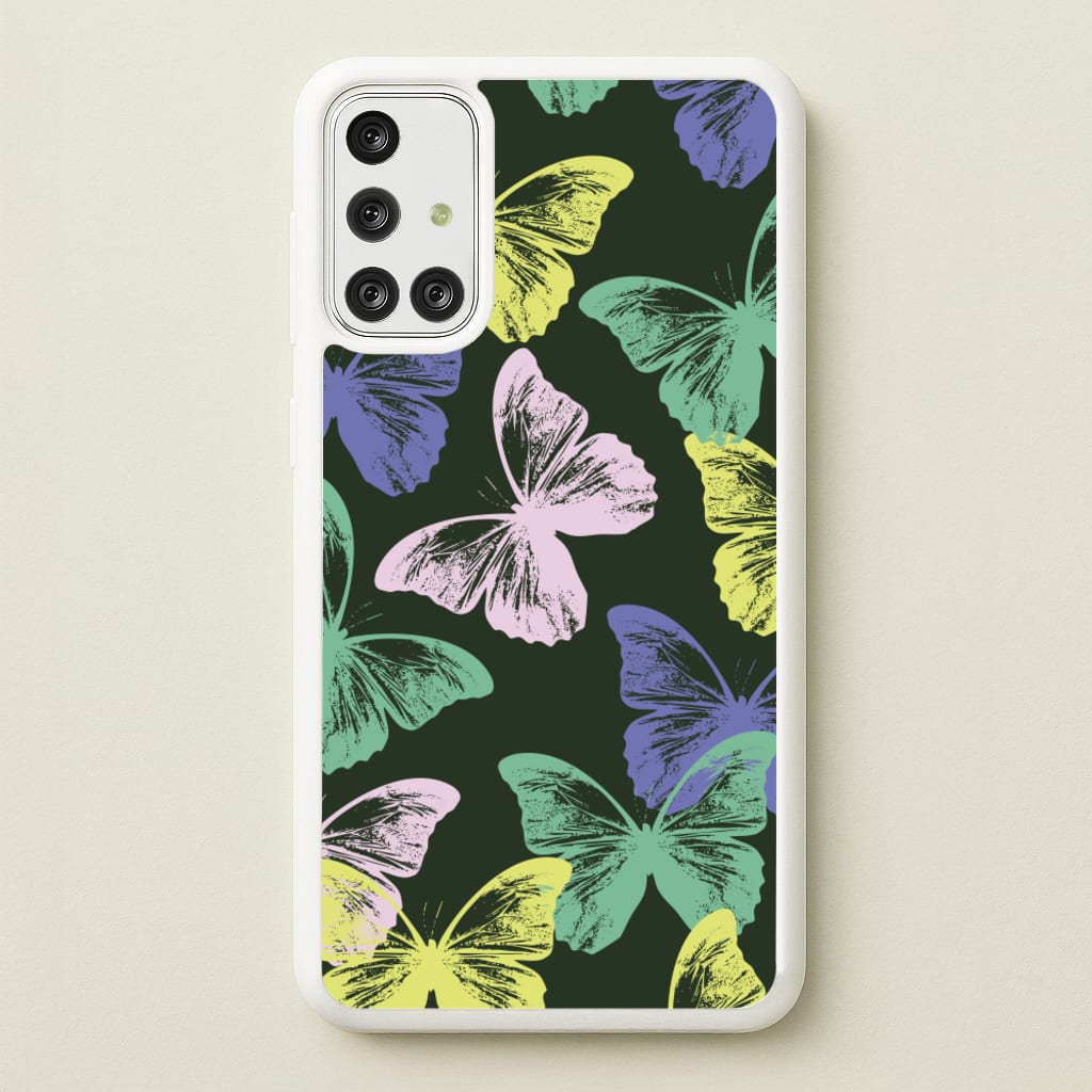 Colourful Butterfly Stamps Pattern - Patterns Phone Case for Galaxy A71