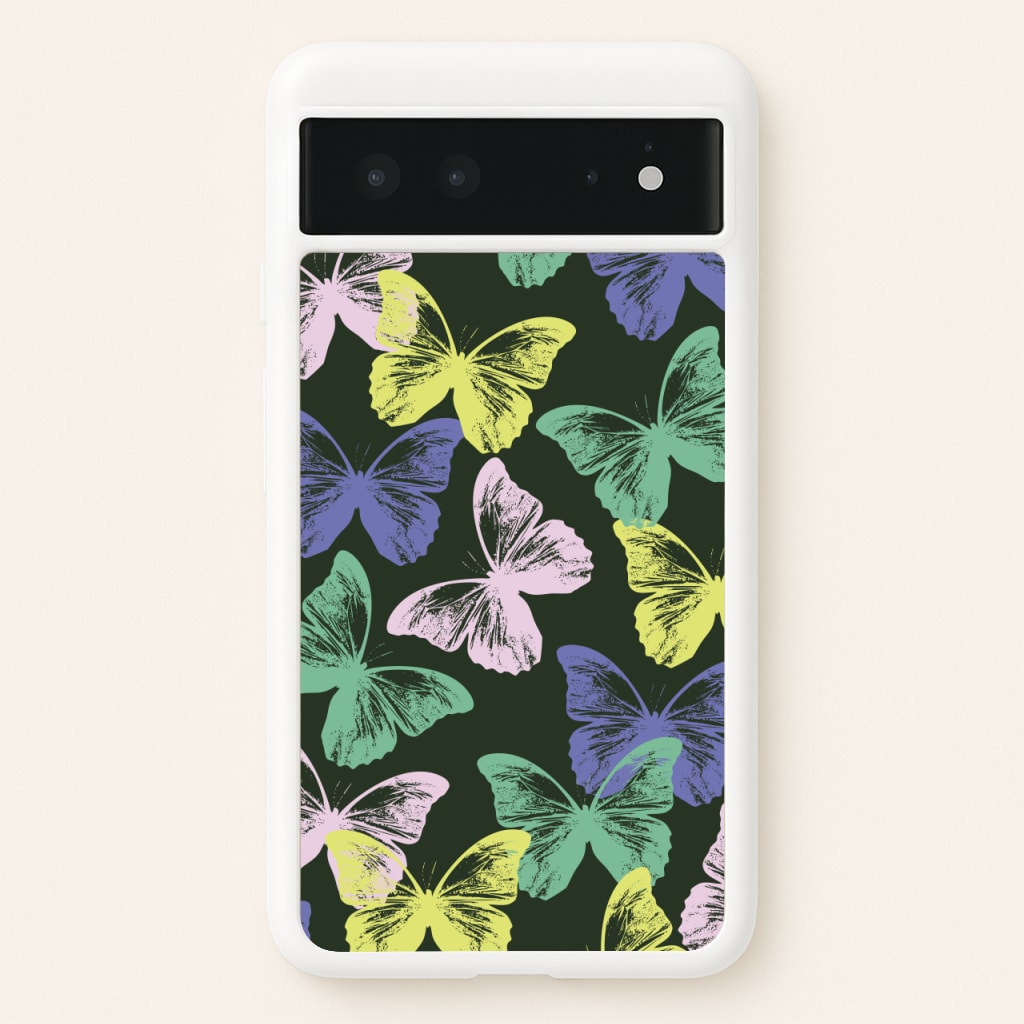 Colourful Butterfly Stamps Pattern - Patterns Phone Case for Google Pixel 6