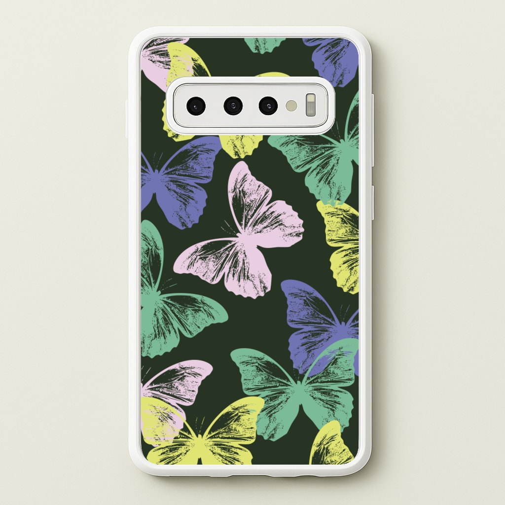 Colourful Butterfly Stamps Pattern - Patterns Phone Case for Galaxy S10