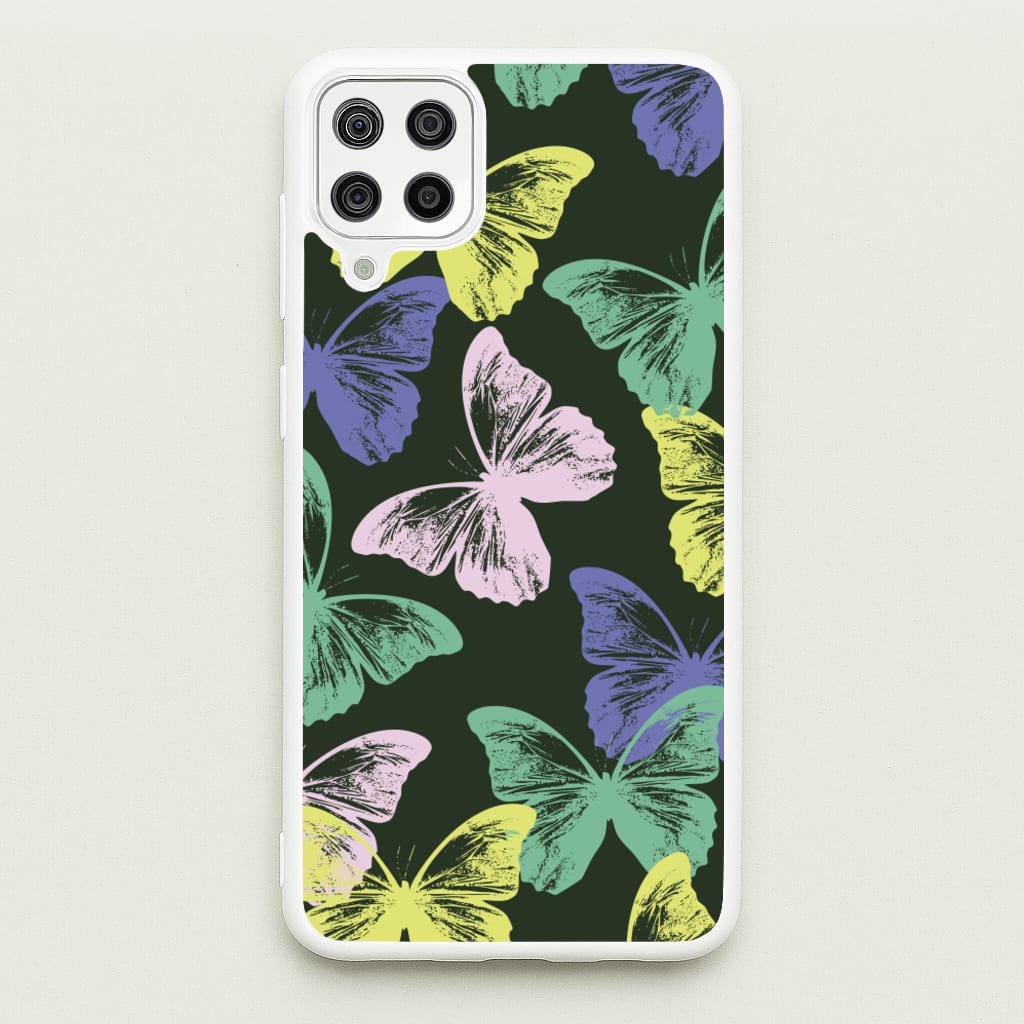 Colourful Butterfly Stamps Pattern - Patterns Phone Case for Galaxy A12