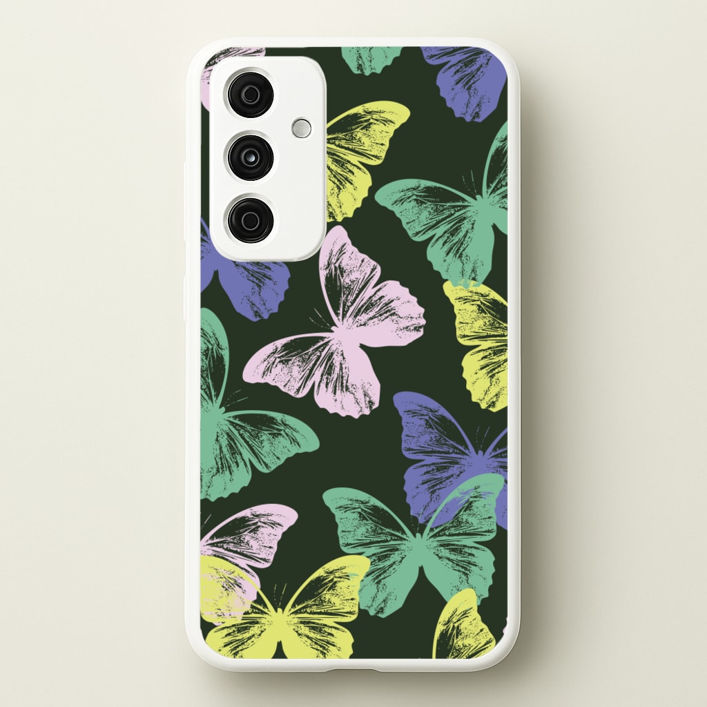Colourful Butterfly Stamps Pattern - Patterns Phone Case for Galaxy A35