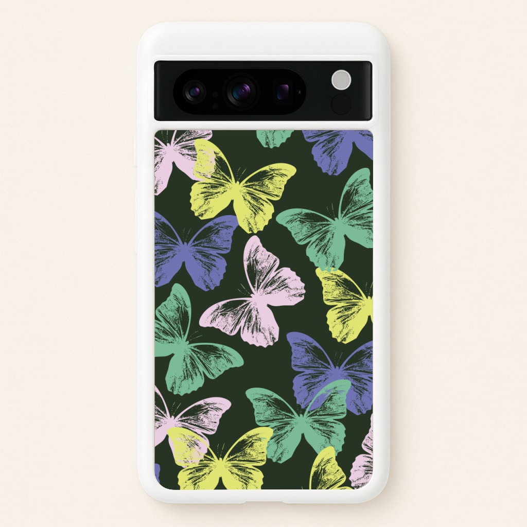 Colourful Butterfly Stamps Pattern - Patterns Phone Case for Google Pixel 8 Pro