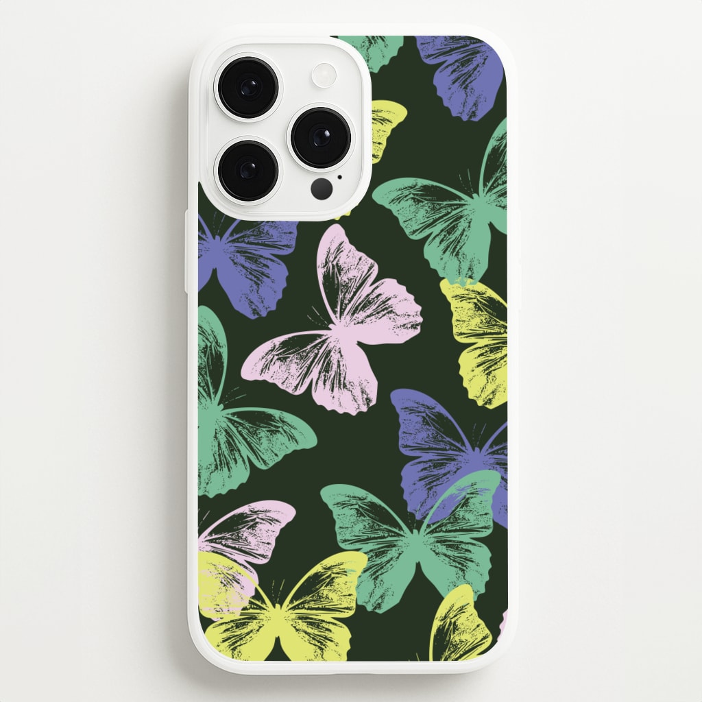 Colourful Butterfly Stamps Pattern - Patterns Phone Case for iPhone 13 Pro Max