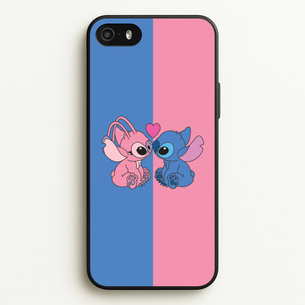 Angel And Blue Alien - Pink Alien - Angel Stitch Phone Case for iPhone 5 / 5s / SE 2016