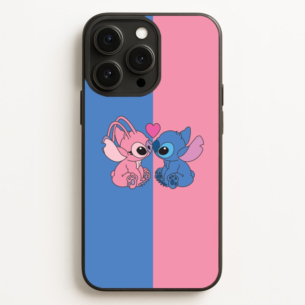 Angel And Blue Alien - Pink Alien - Angel Stitch Phone Case for iPhone 12 Pro Max