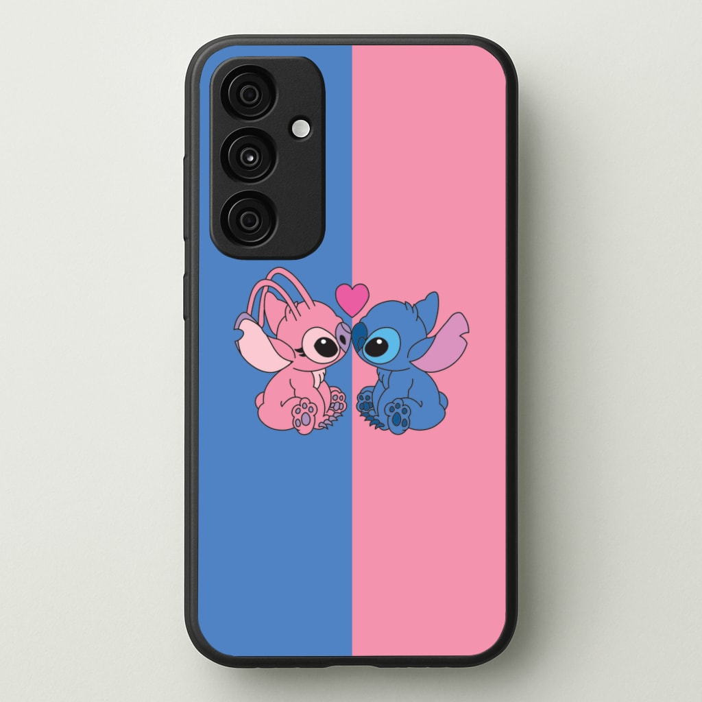 Angel And Blue Alien - Pink Alien - Angel Stitch Phone Case for Galaxy A35