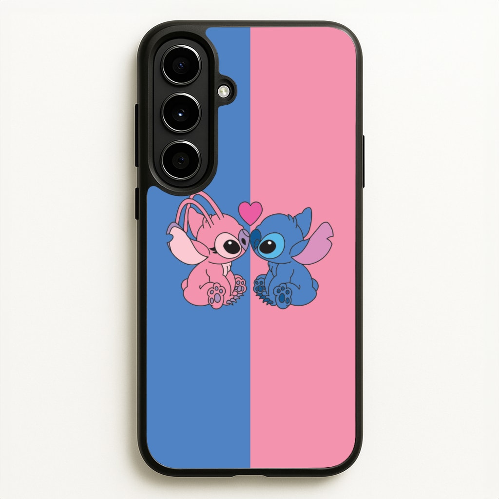 Angel And Blue Alien - Pink Alien - Angel Stitch Phone Case for Galaxy A56
