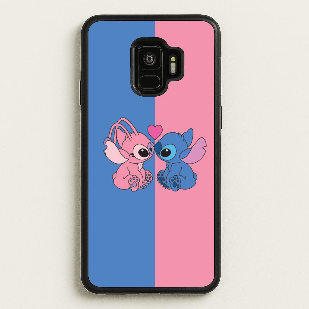 Angel And Blue Alien - Pink Alien - Angel Stitch Phone Case for Galaxy S9
