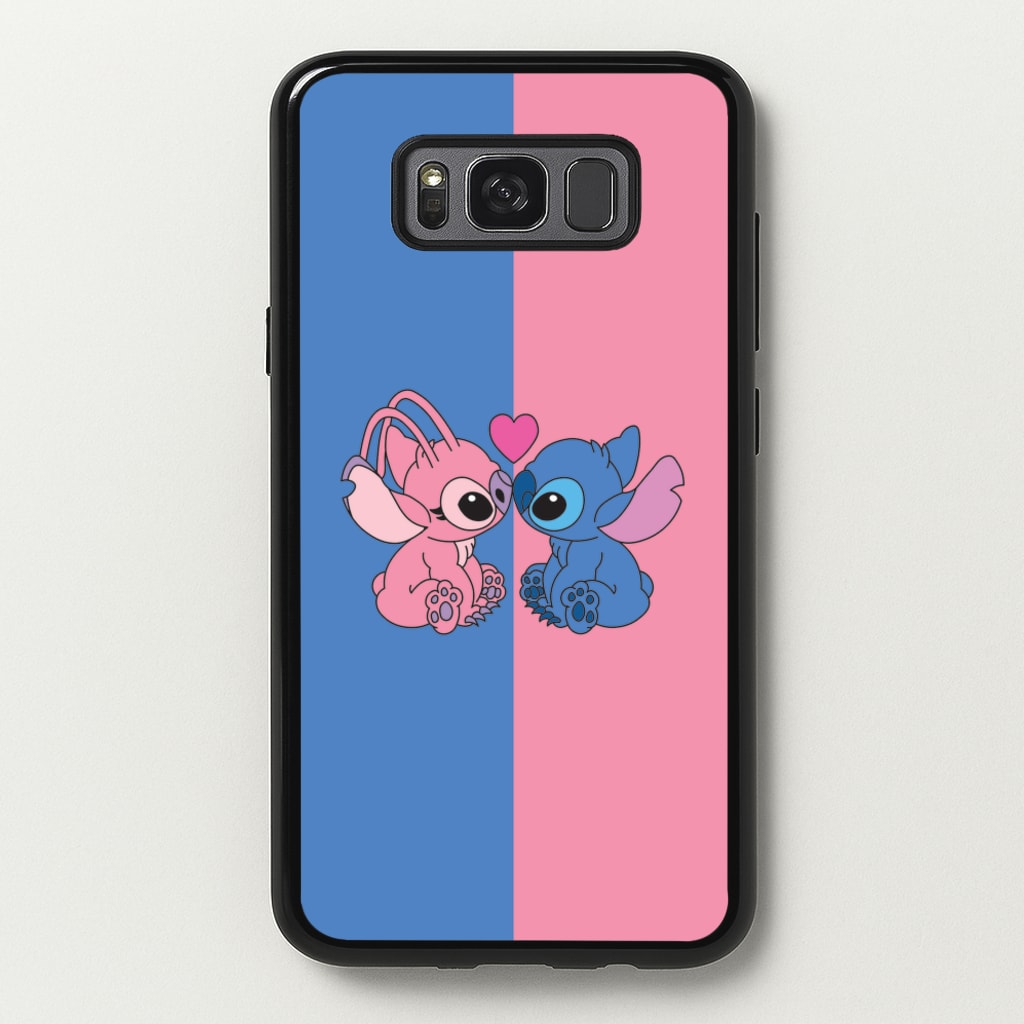 Angel And Blue Alien - Pink Alien - Angel Stitch Phone Case for Galaxy S8