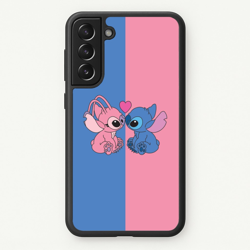 Angel And Blue Alien - Pink Alien - Angel Stitch Phone Case for Galaxy S21FE