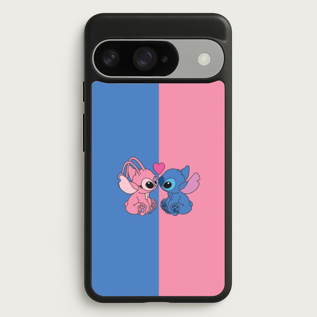 Angel And Blue Alien - Pink Alien Phone Case for Google Pixel 10 / 10 Pro