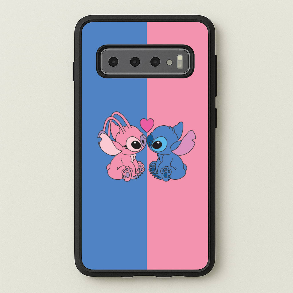 Angel And Blue Alien - Pink Alien - Angel Stitch Phone Case for Galaxy S10
