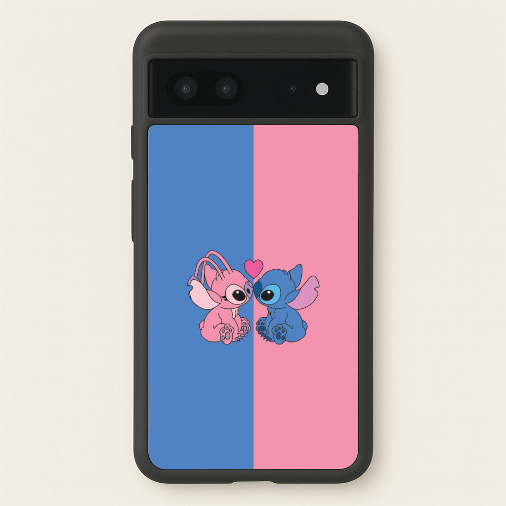 Angel And Blue Alien - Pink Alien - Angel Stitch Phone Case for Google Pixel 7