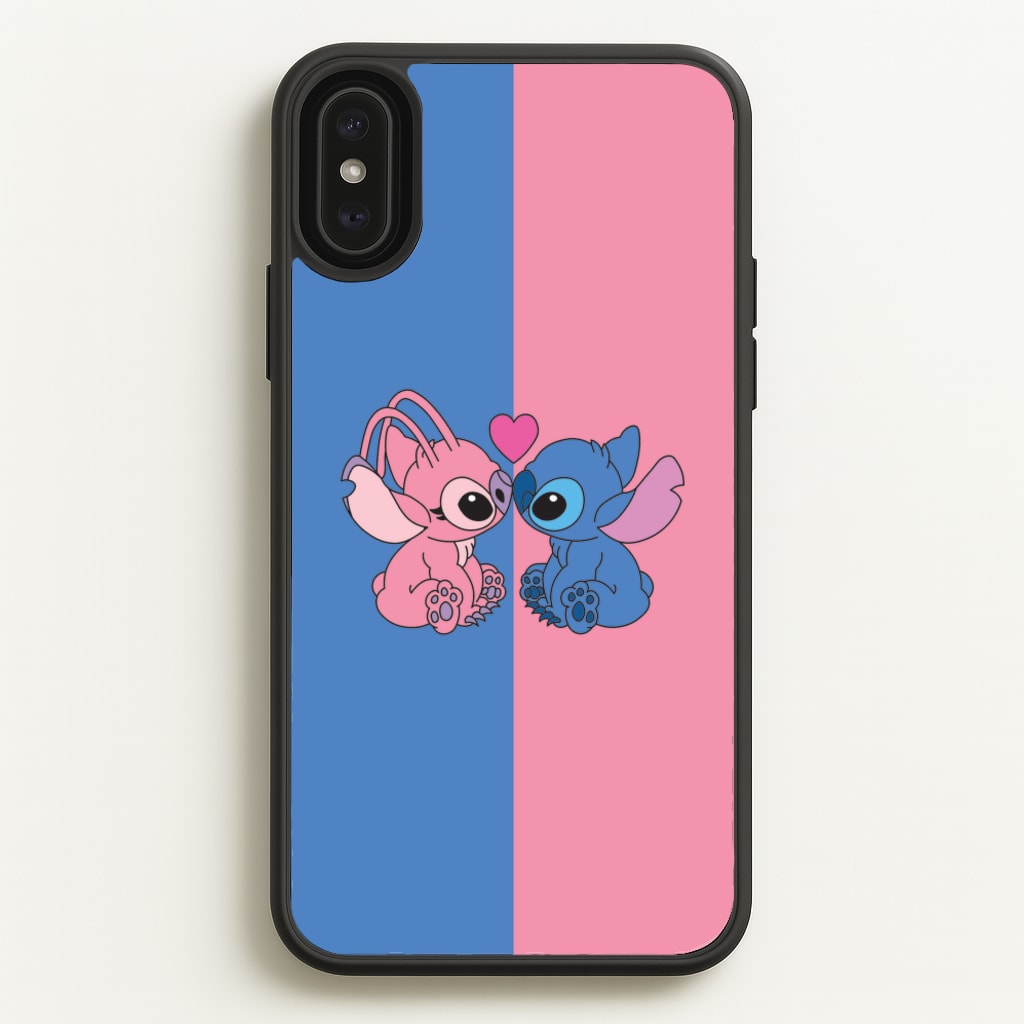 Angel And Blue Alien - Pink Alien - Angel Stitch Phone Case for iPhone XS Max